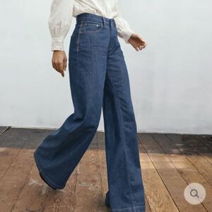 Wrap London Wide Leg Cotton Jeans Blue Denim U.S. Size 4